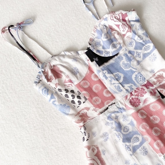 Aritzia Patchwork Mini Dress - Pink, Blue, Black - Picture 2 of 13